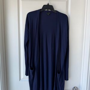Halogen Navy Open Front Cardigan Size M